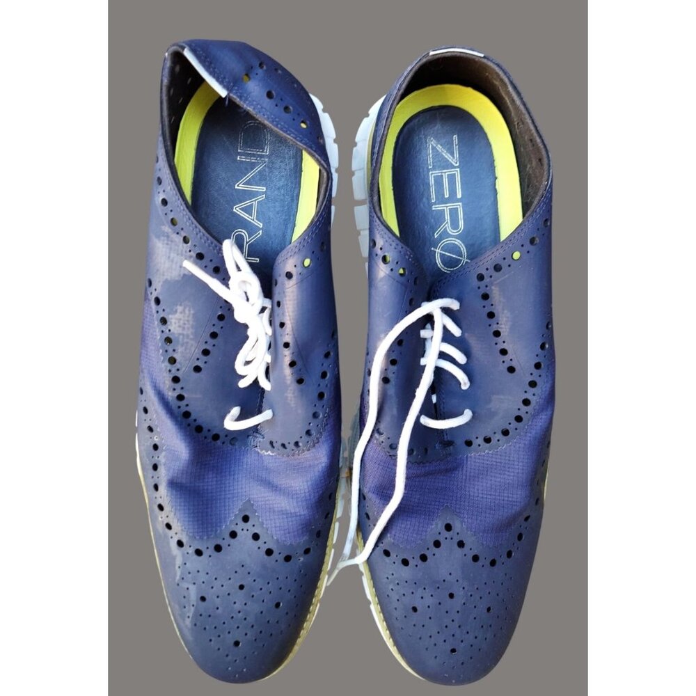Cole Haan Mens 13M Navy ZeroGrand Wingtip Oxford Shoes V01 U